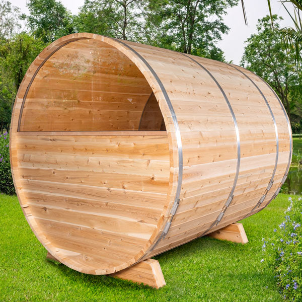 Leisurecraft Canadian Timber Serenity with Windows Barrel Sauna