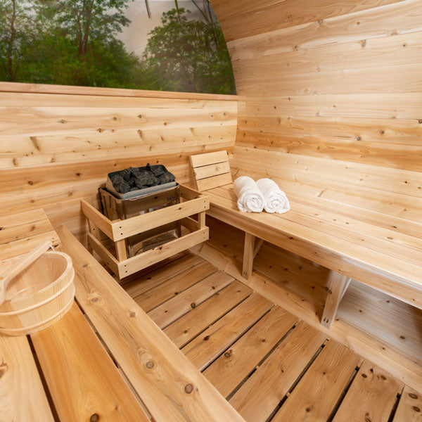 Leisurecraft Canadian Timber Serenity with Windows Barrel Sauna